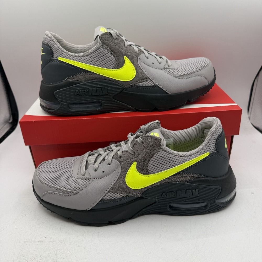 Nike Air Max Excee Shoes Men 10.5 Atmosphere Grey/Neon Yellow Sneaker FZ5486-007